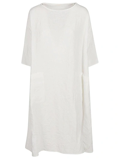 Shop Apuntob Linen Midi Dress In White