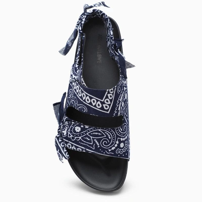 Shop Arizona Love Navy Paisley-print Apache Sandals In Blue