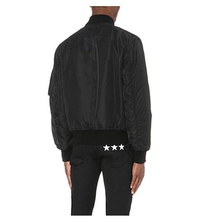 Shop Givenchy Jesus-print Shell Bomber Jacket In Black