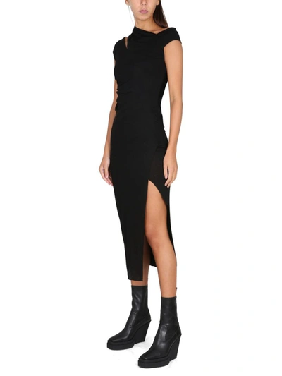 Shop Helmut Lang Asym Maxi Dress In Black