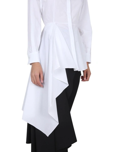 Shop Alexander Mcqueen Asymmetric Shirt In White