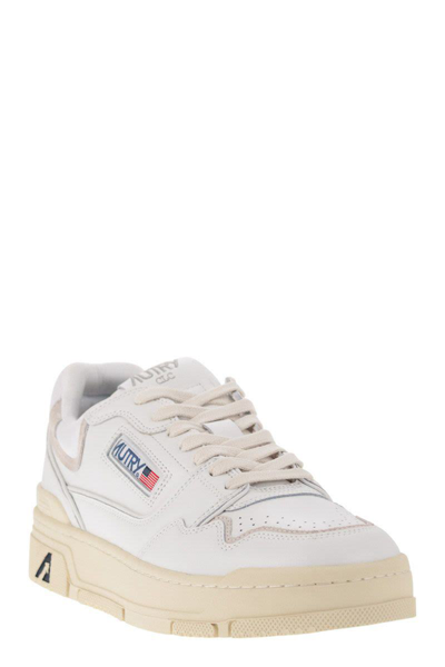 Shop Autry Clc - Leather Sneakers In White