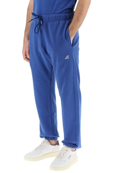 Shop Autry Jogger Pants With Logo Patch In Blue