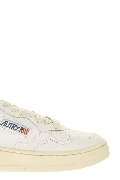 Shop Autry Medalist Low - Leather Sneakers In White/silver