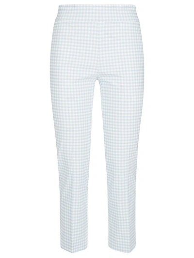 Shop Avenue Montaigne Check Cropped Trousers In Clear Blue