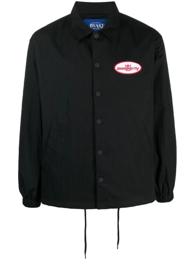 Shop Awake Ny Logo Twill Jacket In Black