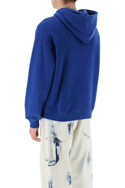 Shop Axel Arigato Organic Cotton Hoodie In Blue