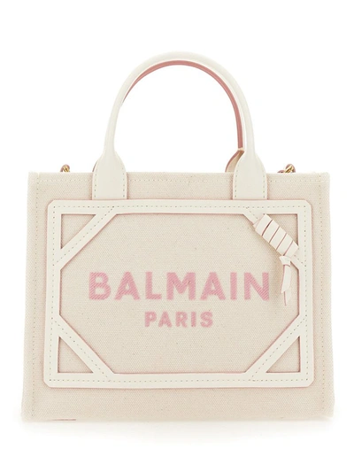 Shop Balmain B-army Small Shopper Bag In Beige
