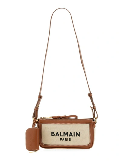 Shop Balmain B-army Shoulder Bag In Ivory