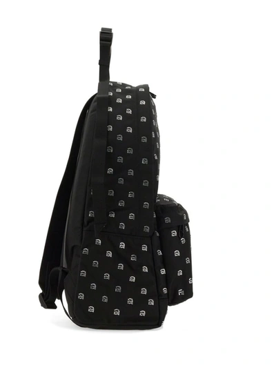 Shop Alexander Wang Backpack With All-over Logo In Crystals In Black