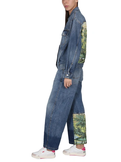 Shop Palm Angels Baggy Fit Jeans In Blue