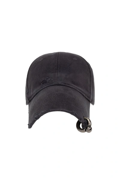 Balenciaga Piercing Distressed Cap In Black | ModeSens
