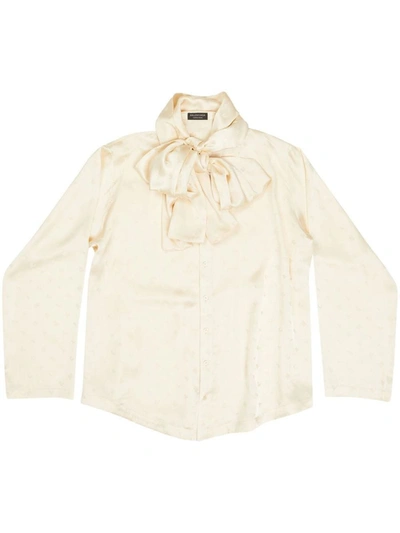 Shop Balenciaga Hooded Blouse In White