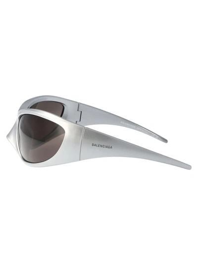 Shop Balenciaga Sunglasses In 005 Silver Silver Grey