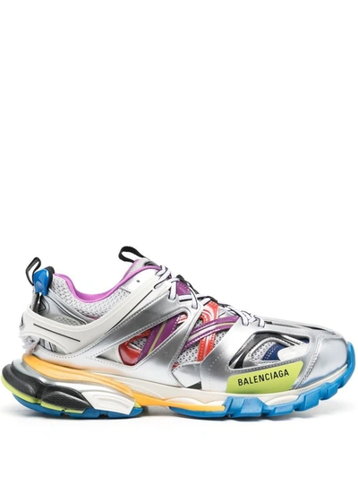 Balenciaga Track Multicolor Trainers In Metallic Mesh And Nylon Man In Red