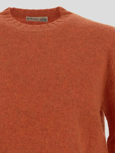 Shop Ballantyne R Neck Pullover In <p> Dark Orange R Neck Pullover With Long Sleeves In Wool