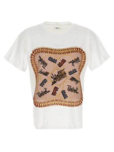 Shop Bally Printed T-shirt In White