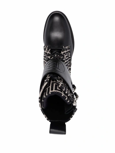 Shop Balmain Boots In Ivory/black