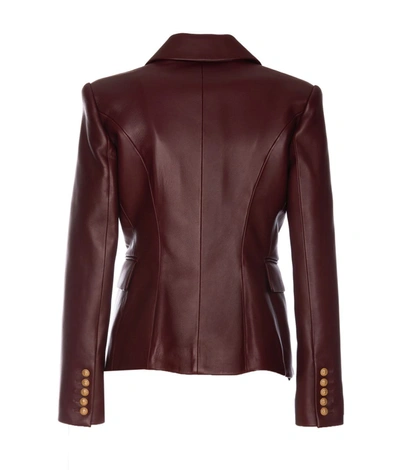 Shop Balmain Jackets In Bordeaux