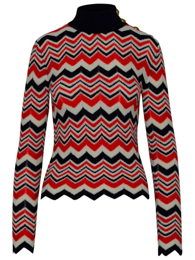 Shop Balmain Turtleneck Sweater In Multicolor