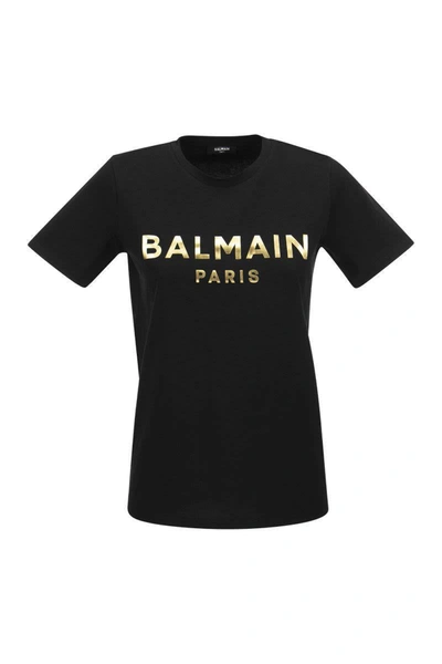 T-shirt With Gold In Black | ModeSens