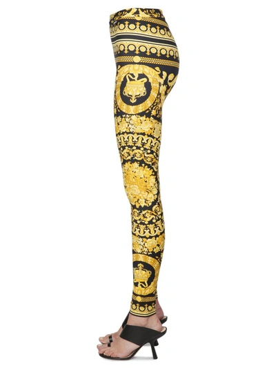 Shop Versace Baroque Leggings In Multicolor
