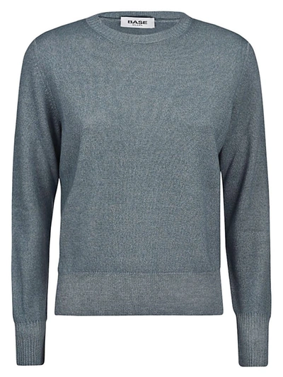 Shop Base Wool Blend Cashmere Sweater In Verde Scuro