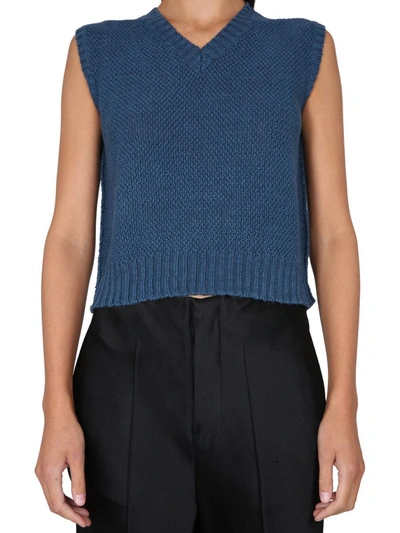 Shop Maison Margiela Basket Stitch Sweatshirt In Blue