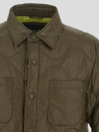 Shop Bdp Coats In <p>bpd Green Shirt Jacket In Nylon With Classic Collar And Front Closure With Buttons