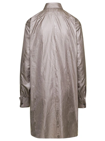 Shop Maison Margiela Beige Oversze Poly Moire Shirt In Polyester Woman