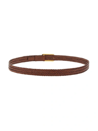 Shop Tom Ford Belt With Logo In Brown