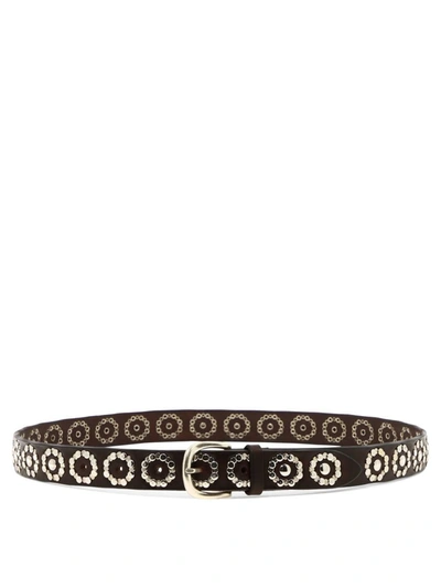Shop Orciani Belt With Studs In Brown