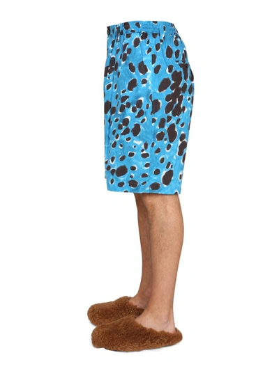 Marni Bermuda Shorts With Pop Dots Print In Blue