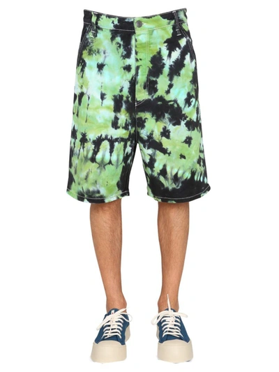 Shop Ami Alexandre Mattiussi Bermuda Shorts With Tie Dye Pattern Unisex In Multicolor
