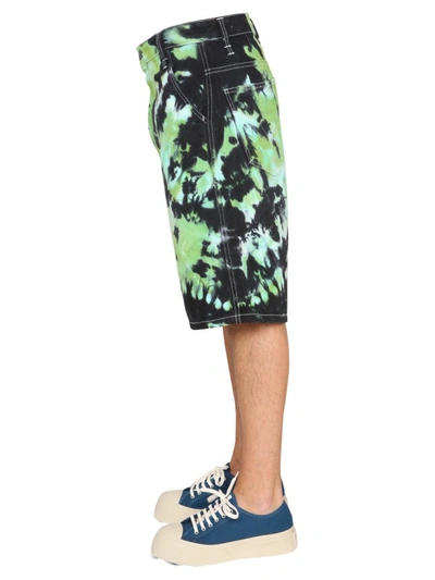 Shop Ami Alexandre Mattiussi Bermuda Shorts With Tie Dye Pattern Unisex In Multicolor