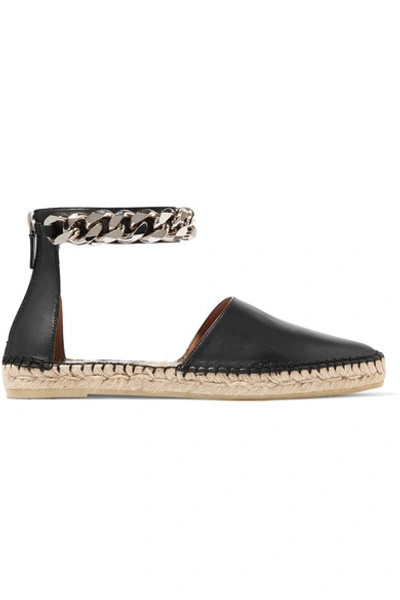 Givenchy Maremma Espadrilles In Chain-trimmed Black Leather