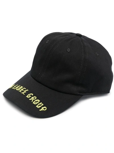 Shop 44 Label Group Black Baseball Cap With Logo Embroidery In Cotton Man