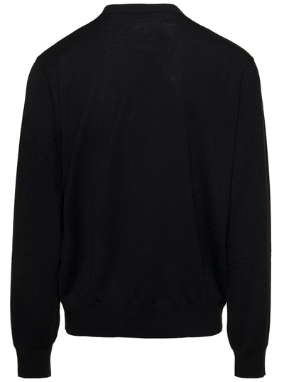 Shop Dsquared2 Black Crewneck Sweatshirt With 'd-squared2 Icon' Print In Cotton Man