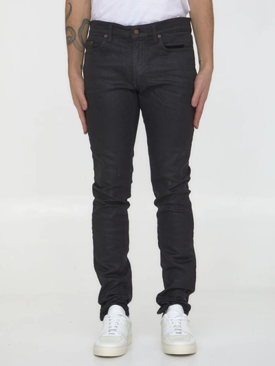 Shop Saint Laurent Black Denim Skinny Jeans
