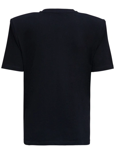 Shop Gaïa Gaïa Black Jersey T-shirt With Padded Shoulder Straps And Logo