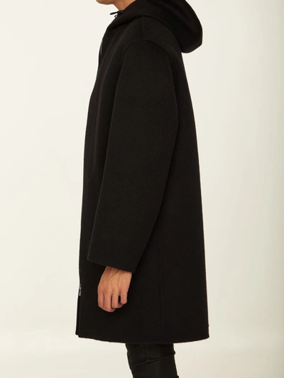 Shop Bottega Veneta Black Mohair Coat
