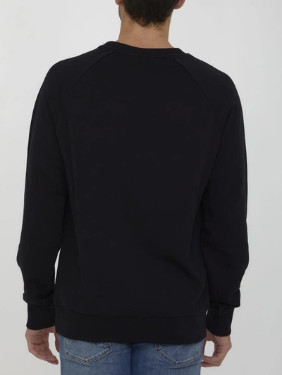 Shop Balmain Black Sweatshirt With Logo In Black/gold