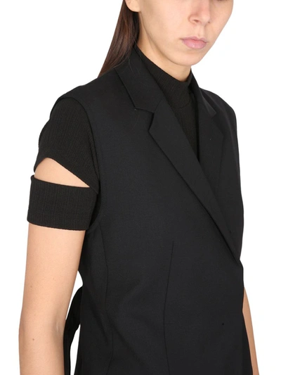 Shop Helmut Lang Blazer Vest With Belt In Black