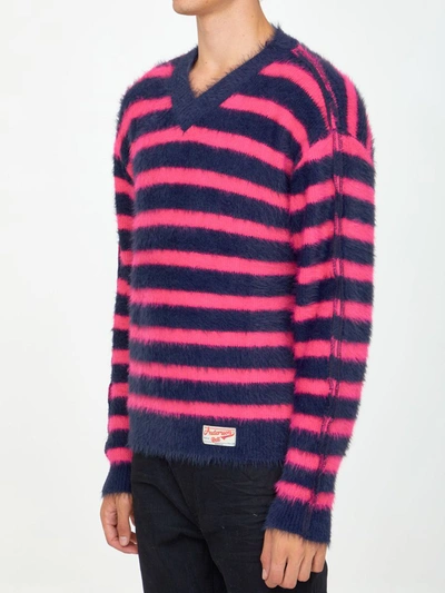 Shop Andersson Bell Blue And Fuchsia Striped Jumper