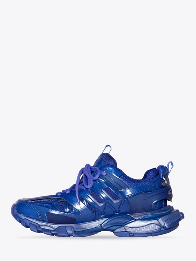Shop Balenciaga Blue Track Sneakers