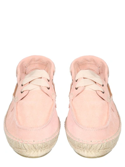 Manebi Hamptons Pink Leather Lace-up Shoes In Pink
