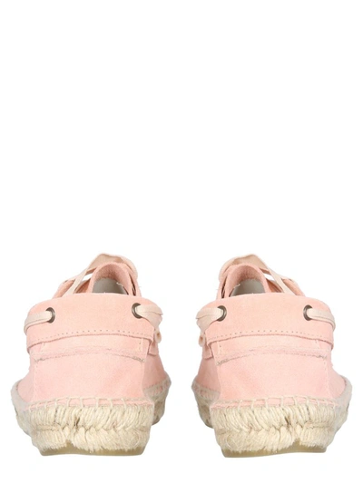 Manebi Hamptons Pink Leather Lace-up Shoes In Pink
