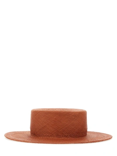 Shop Ruslan Baginskiy Boater Hat In Brown