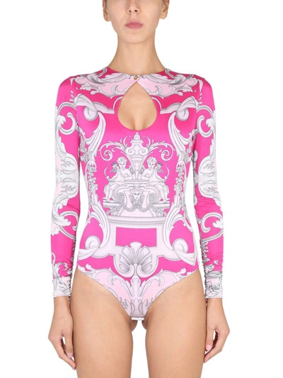 Shop Versace Body Silver Baroque In Pink