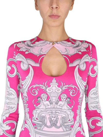 Shop Versace Body Silver Baroque In Pink